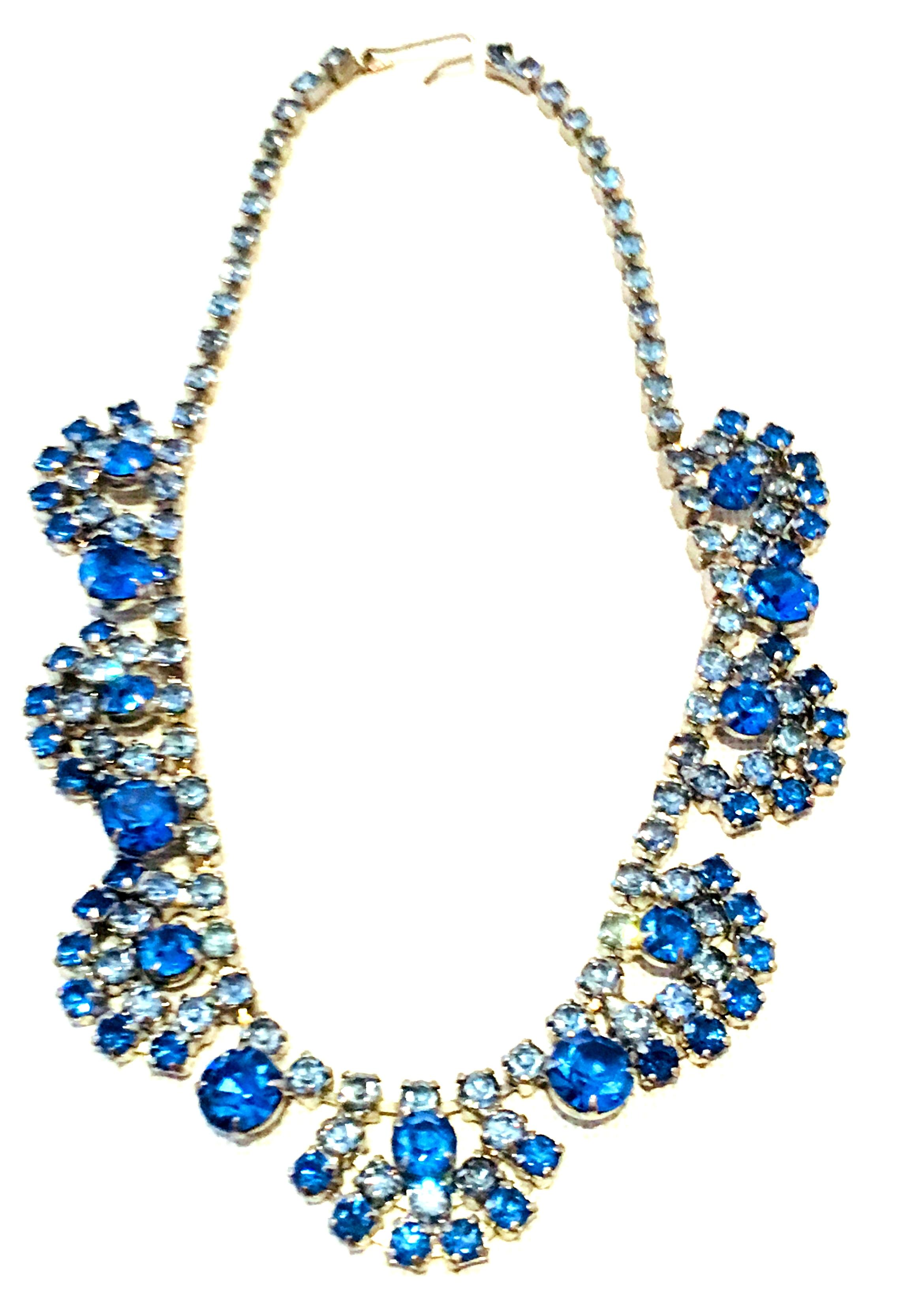 blue crystal choker necklace