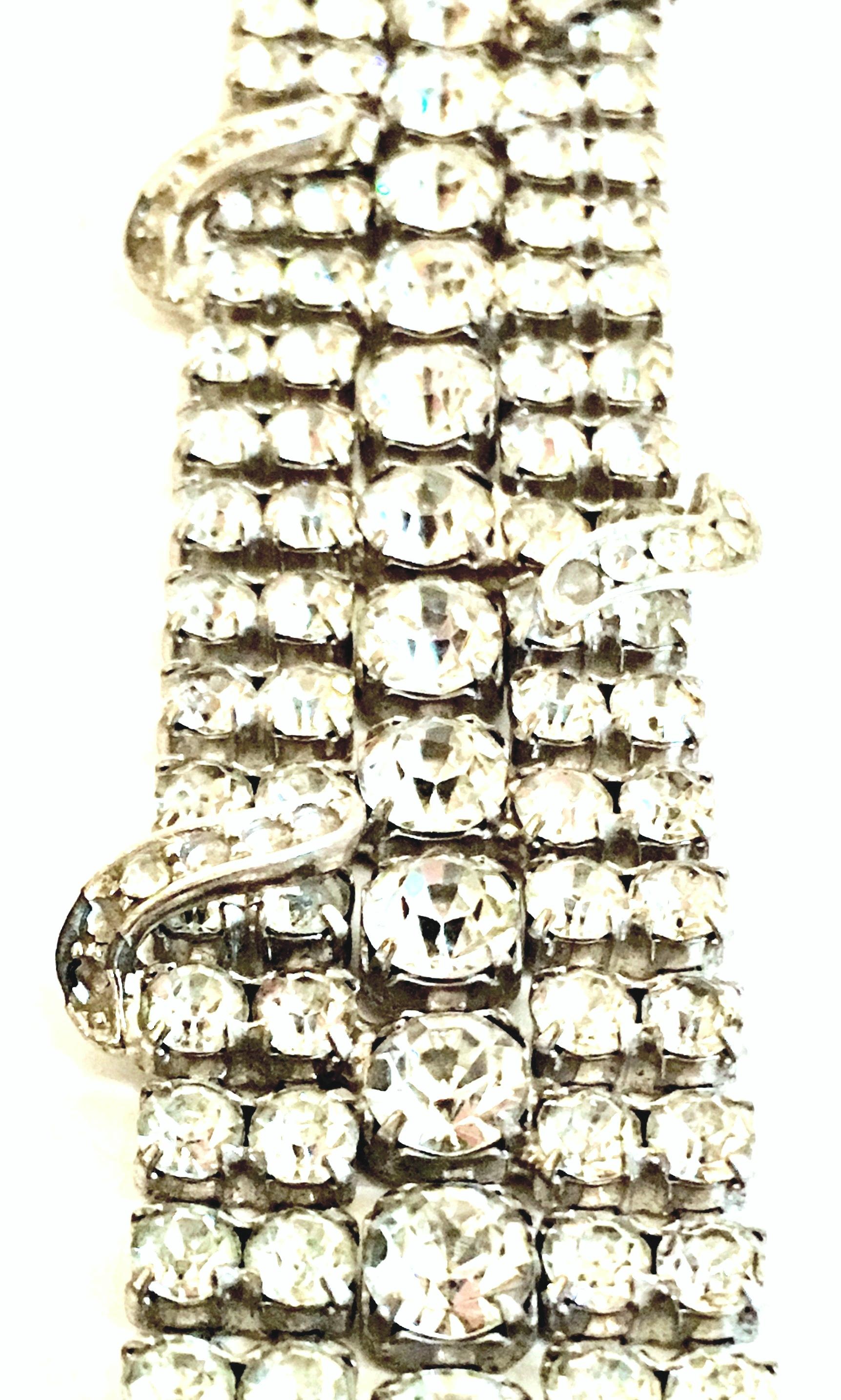 Mid-20th Century Silver & Austrian Crystal Art Deco Bracelet For Sale 2
