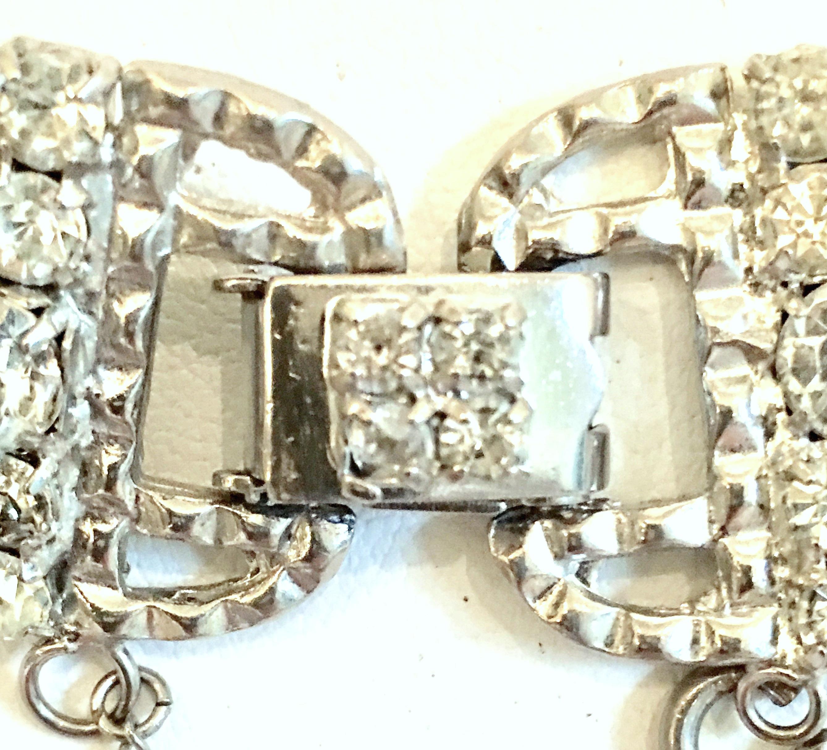 Mid-20th Century Silver & Austrian Crystal Art Deco Bracelet For Sale 6