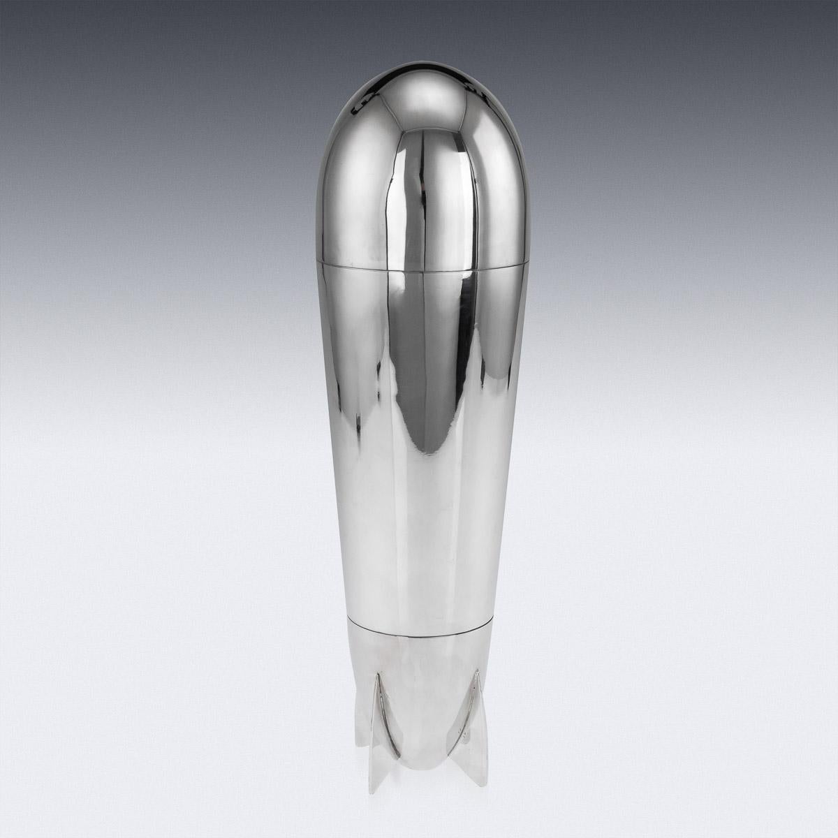 20th Century Art Deco Silver Plated Zeppelin Cocktail Shaker, c.1930 1
