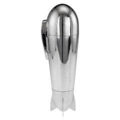 20th Century Art Deco Silver Plated Zeppelin Cocktail Shaker, c.1930