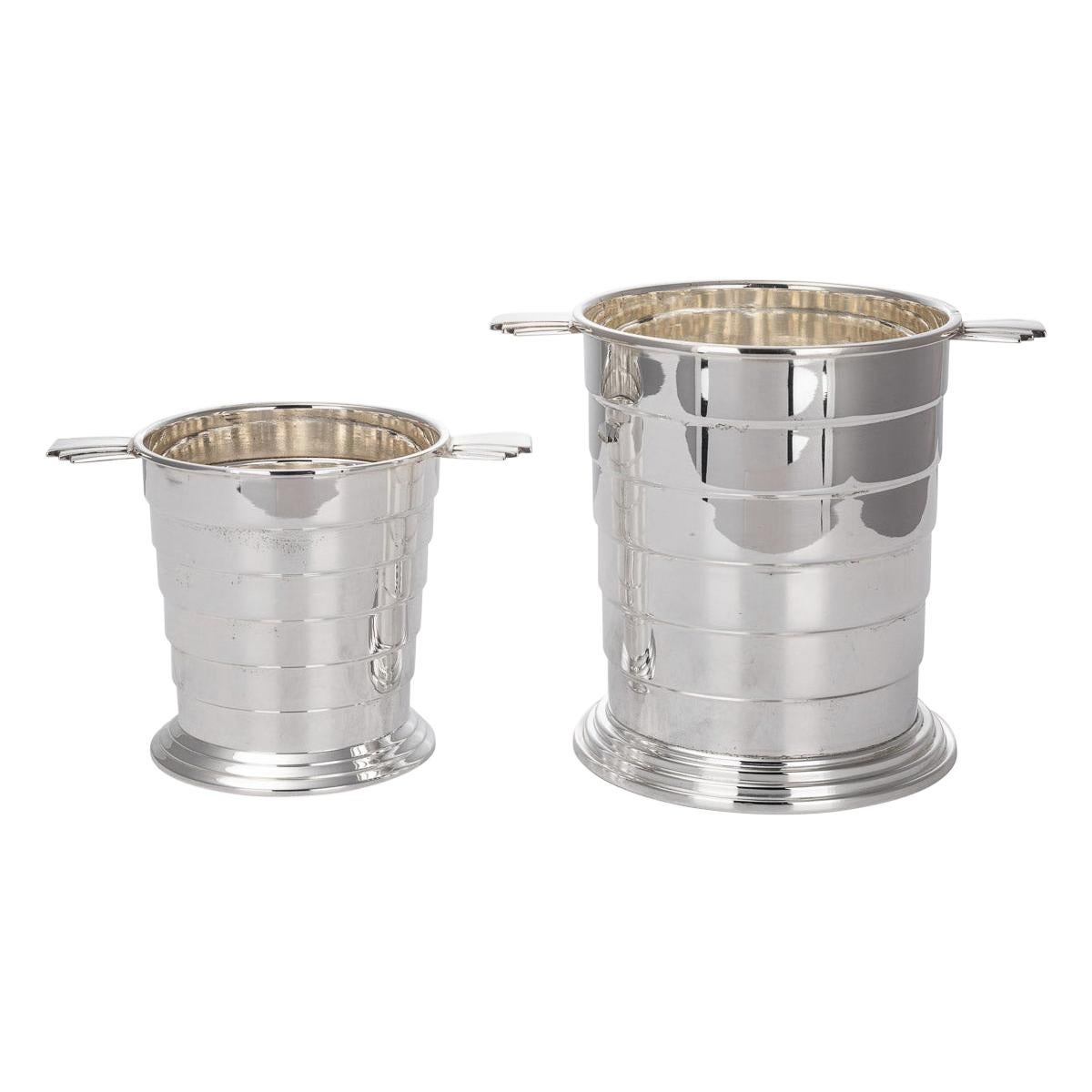 20th Century Art Deco Silver Plated Wine Cooler 
Ice Bucket, c.1930