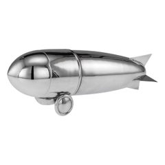 20th Century Art Deco Silver Plated Zeppelin Cocktail Shaker