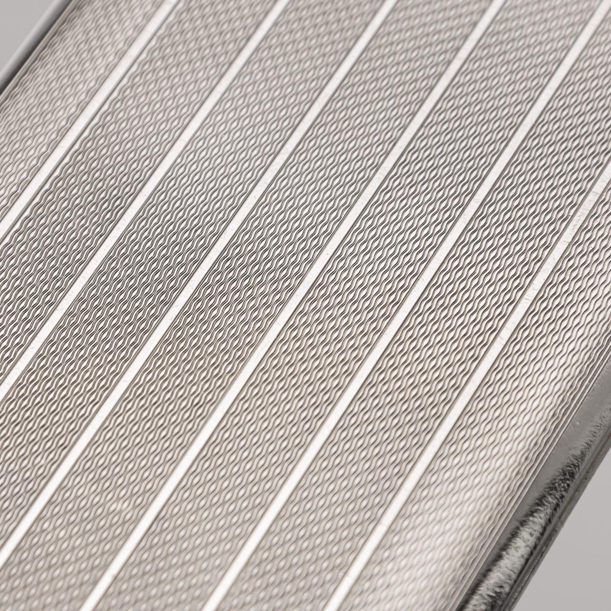 20. Jahrhundert Art Deco Massiv Silber & Guilloche Emaille Zigarettenetui c.1929 im Angebot 13