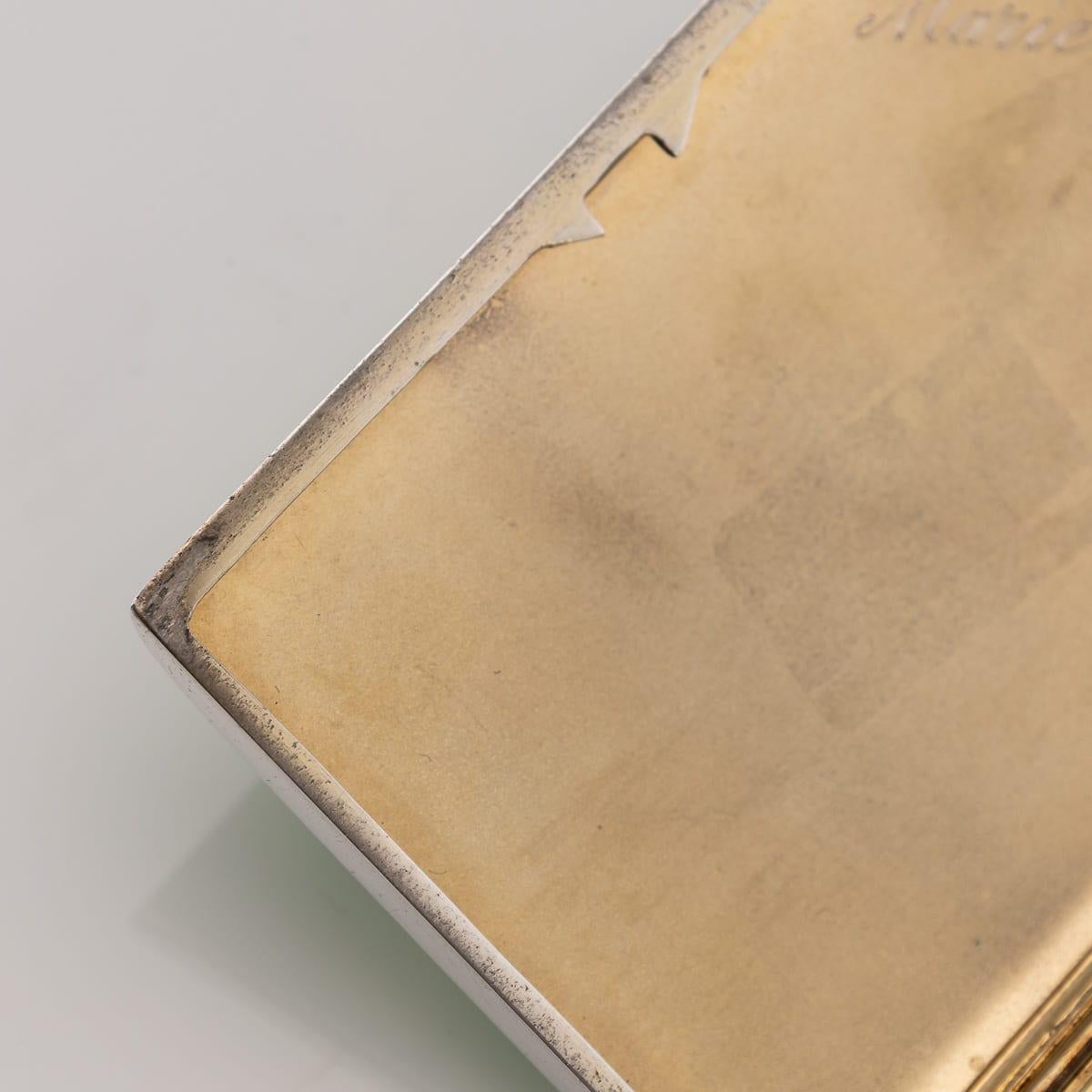 20. Jahrhundert Art Deco Massiv Silber & Guilloche Emaille Zigarettenetui c.1929 im Angebot 4