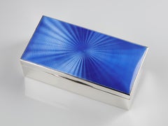 20th Century Art Deco Sterling Silver and Enamel Cigarette Box Birmingham, 1927