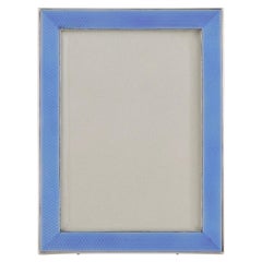 20th Century Art Deco Sterling Silver & Guilloche Enamel Frame, circa 1929
