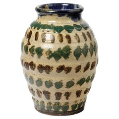 20th century art deco stoneware colored ceramic vase by Marius Bernon La Borne