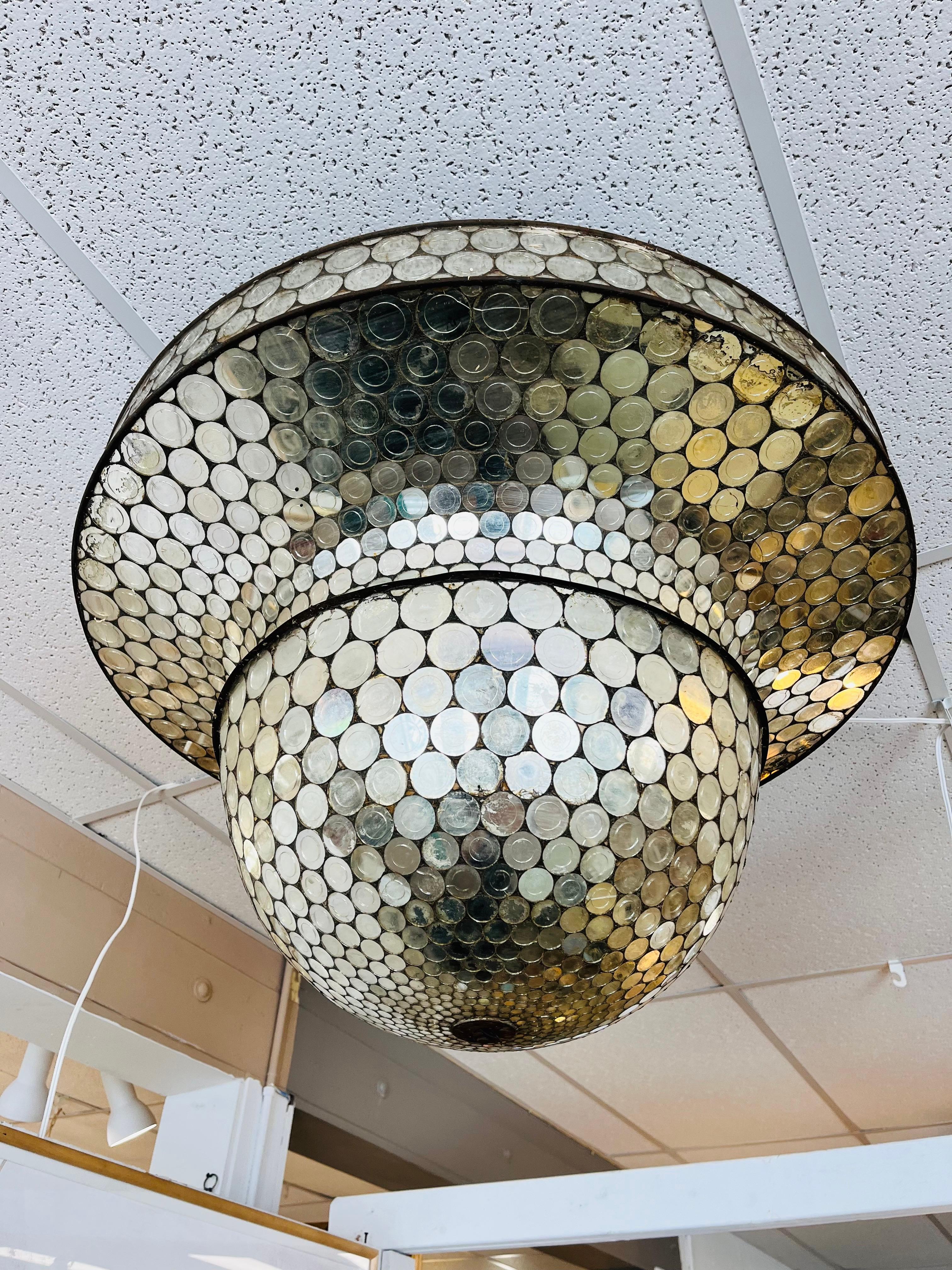 Metal 20th Century Art Deco Style Ballroom Roller Rink or Disco Ball or Bell Motorized