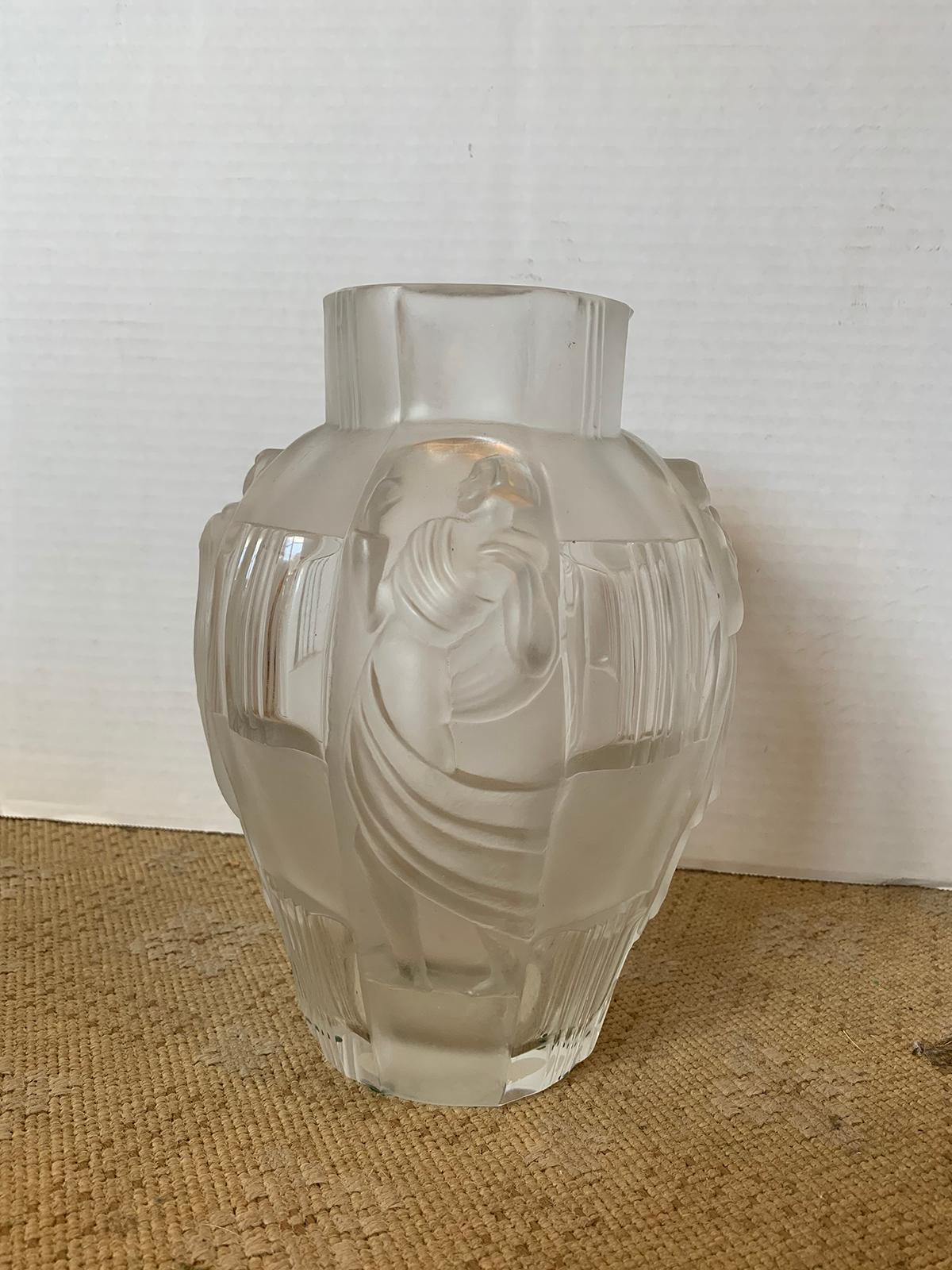 20th century Art Deco style glass vase.