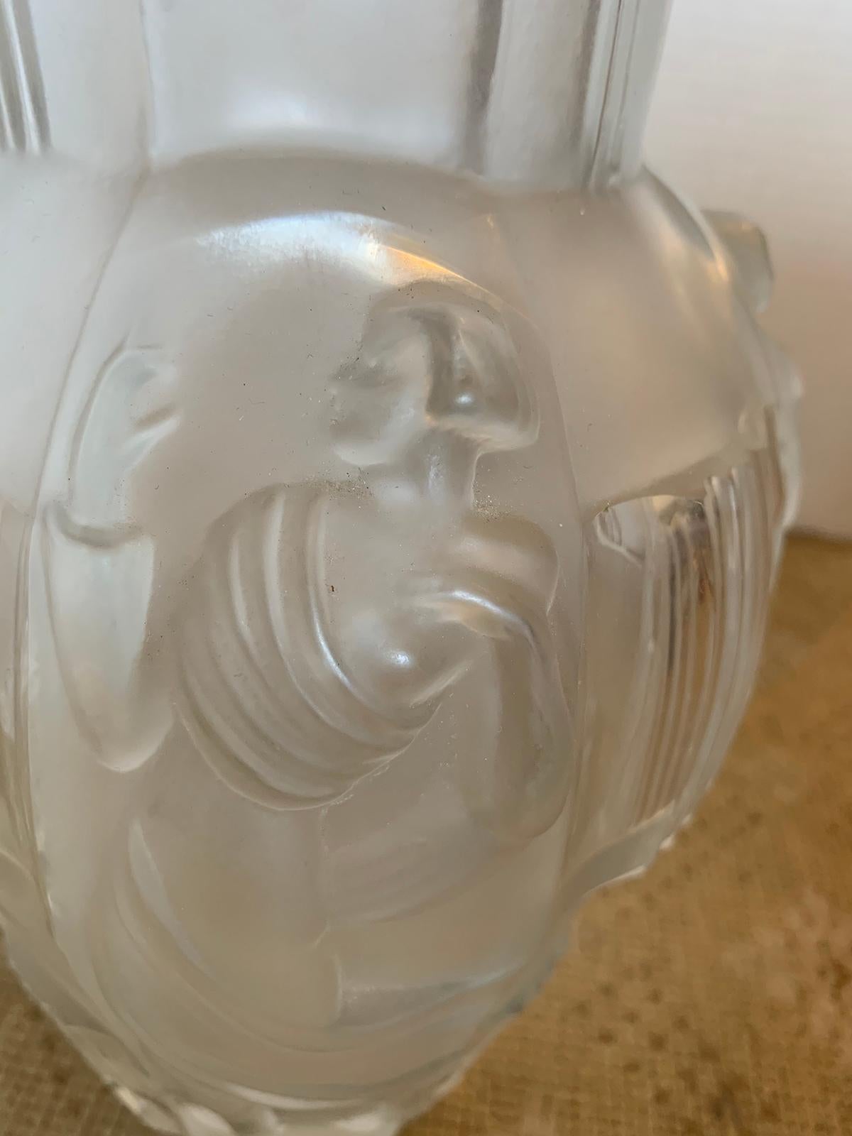 20th Century Art Deco Style Glass Vase For Sale 2