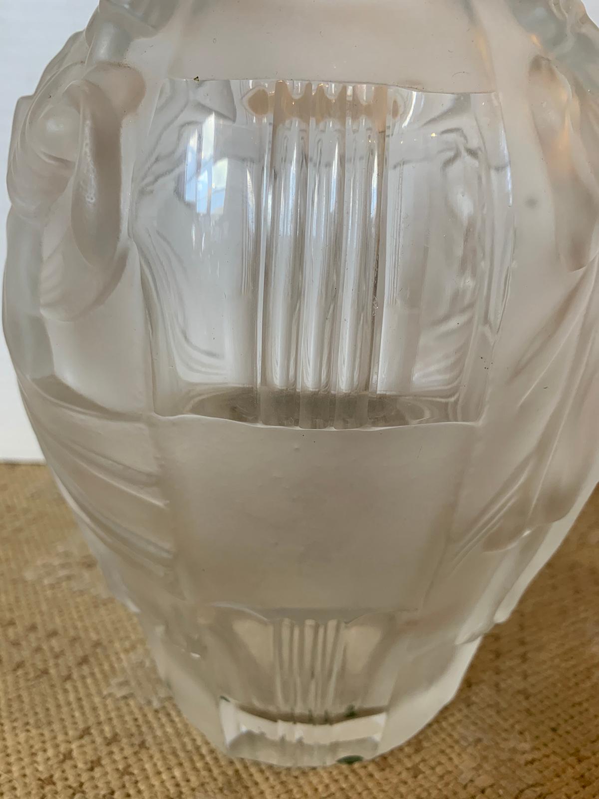 20th Century Art Deco Style Glass Vase For Sale 3