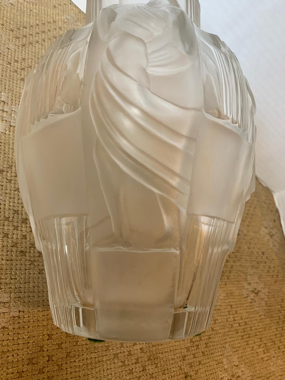 20th Century Art Deco Style Glass Vase For Sale 5