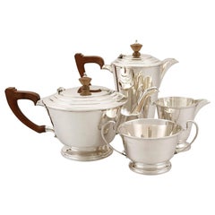 20th Century Art Deco Style Sterling Silver Four-Piece Tea and Coffee Service