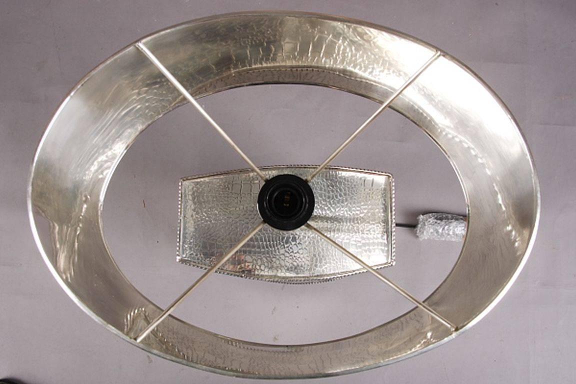 Lampe de table de style Art Déco du XXe siècle, plaquée argent en vente 1