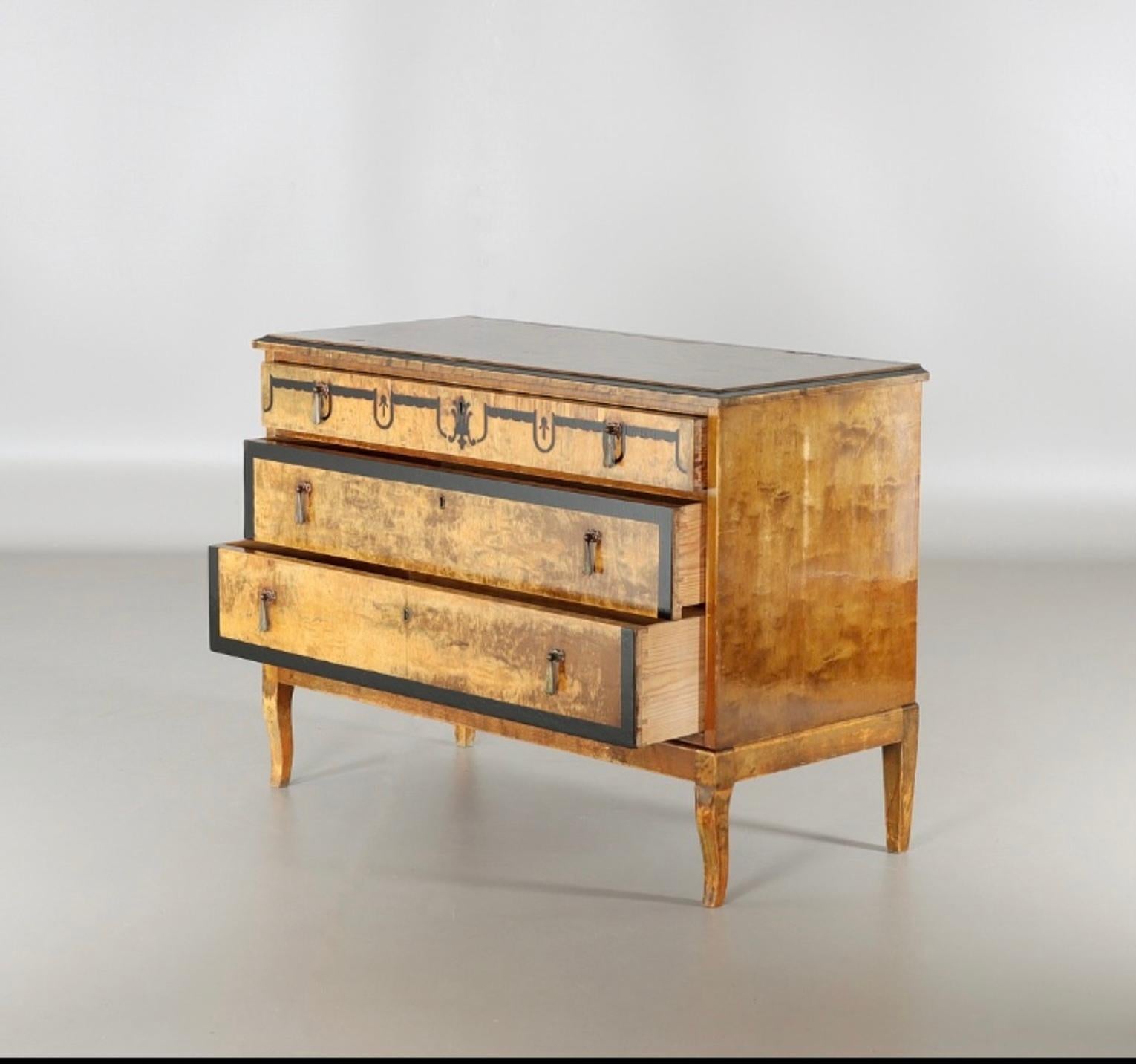 20th Century Art Deco Sweden Commode or Chest of Drawers For Sale 13
