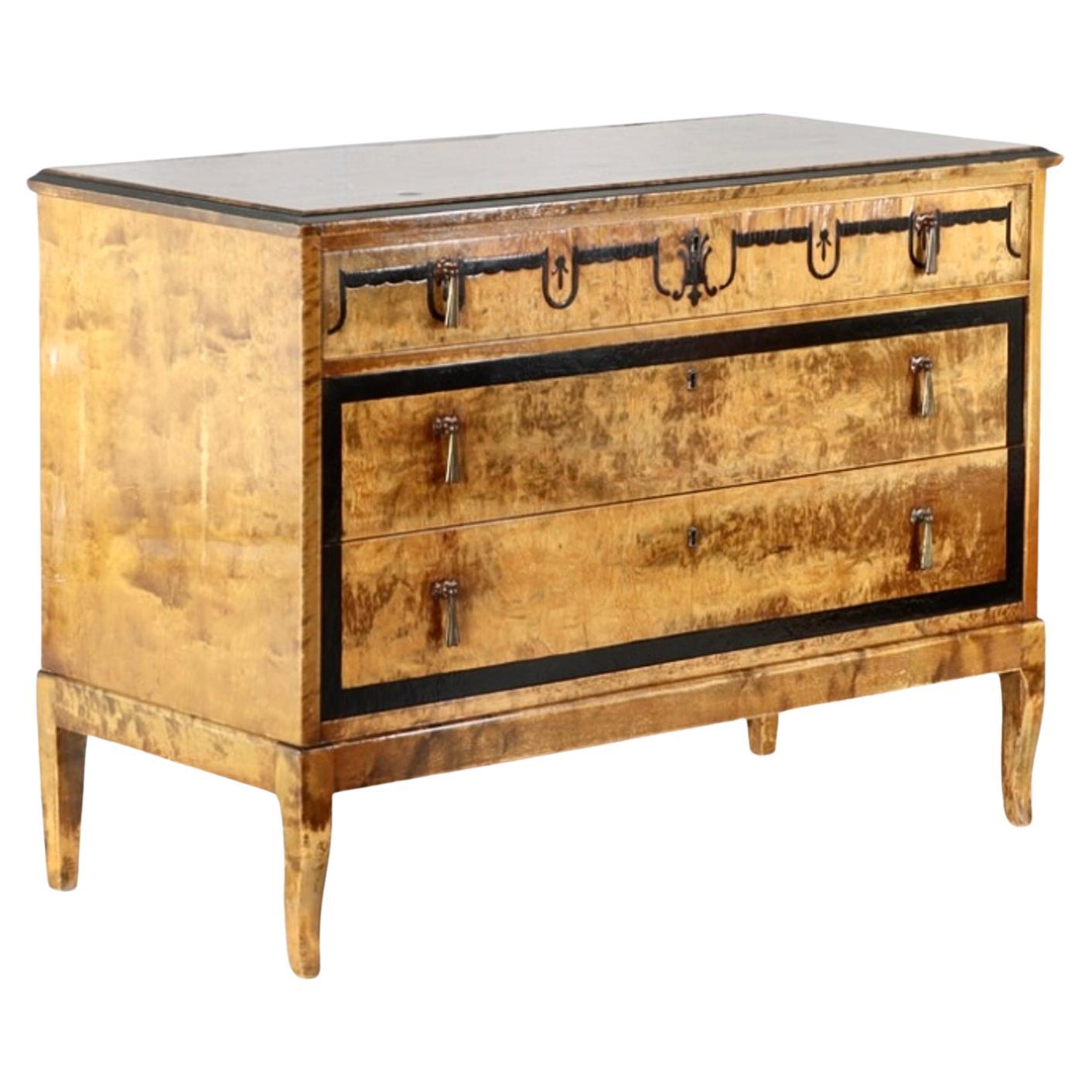 20th Century Art Deco Sweden Commode or Chest of Drawers For Sale
