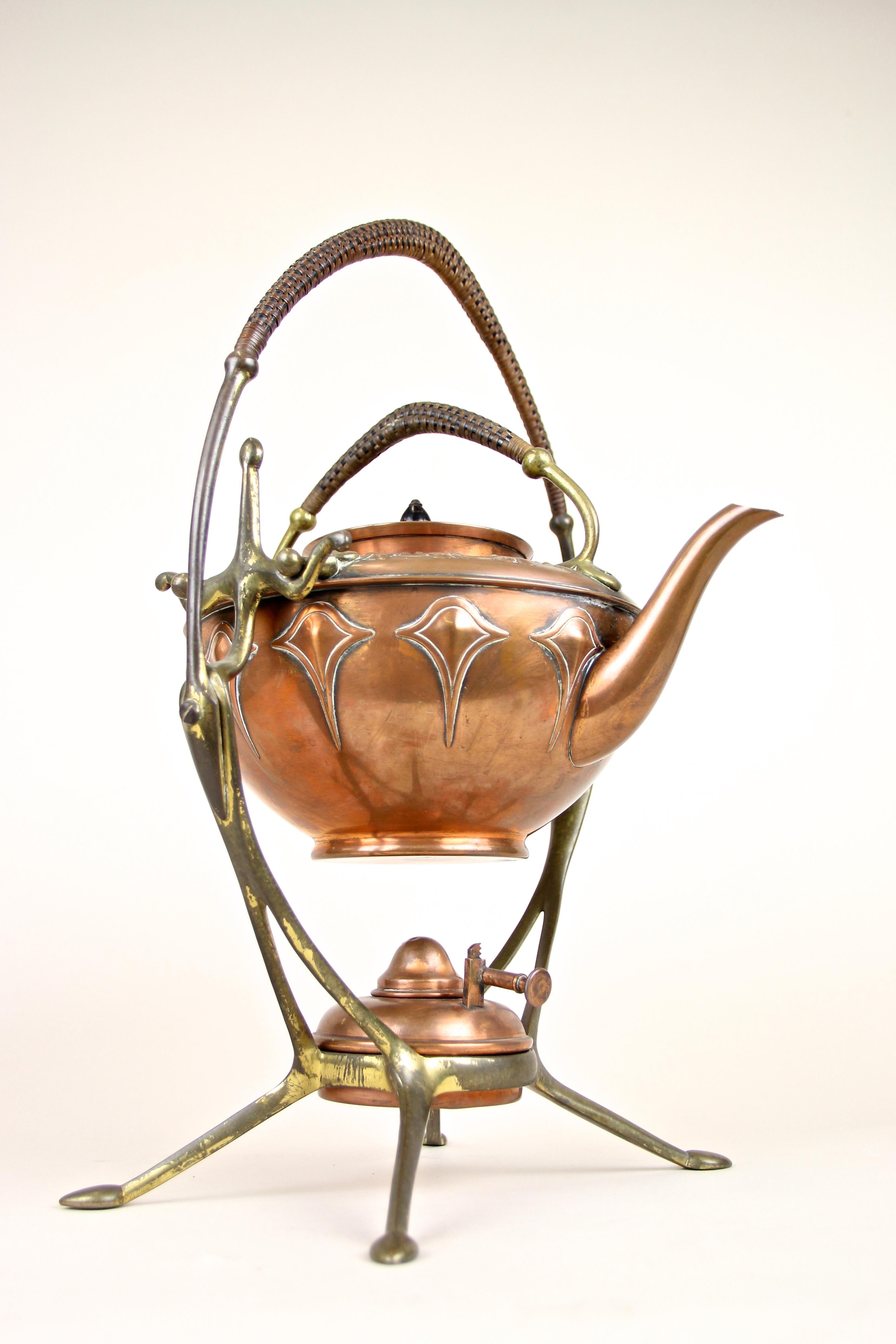 20th Century Art Deco Tea Set by WMF, Copper-Plated, Germany, circa 1920 8