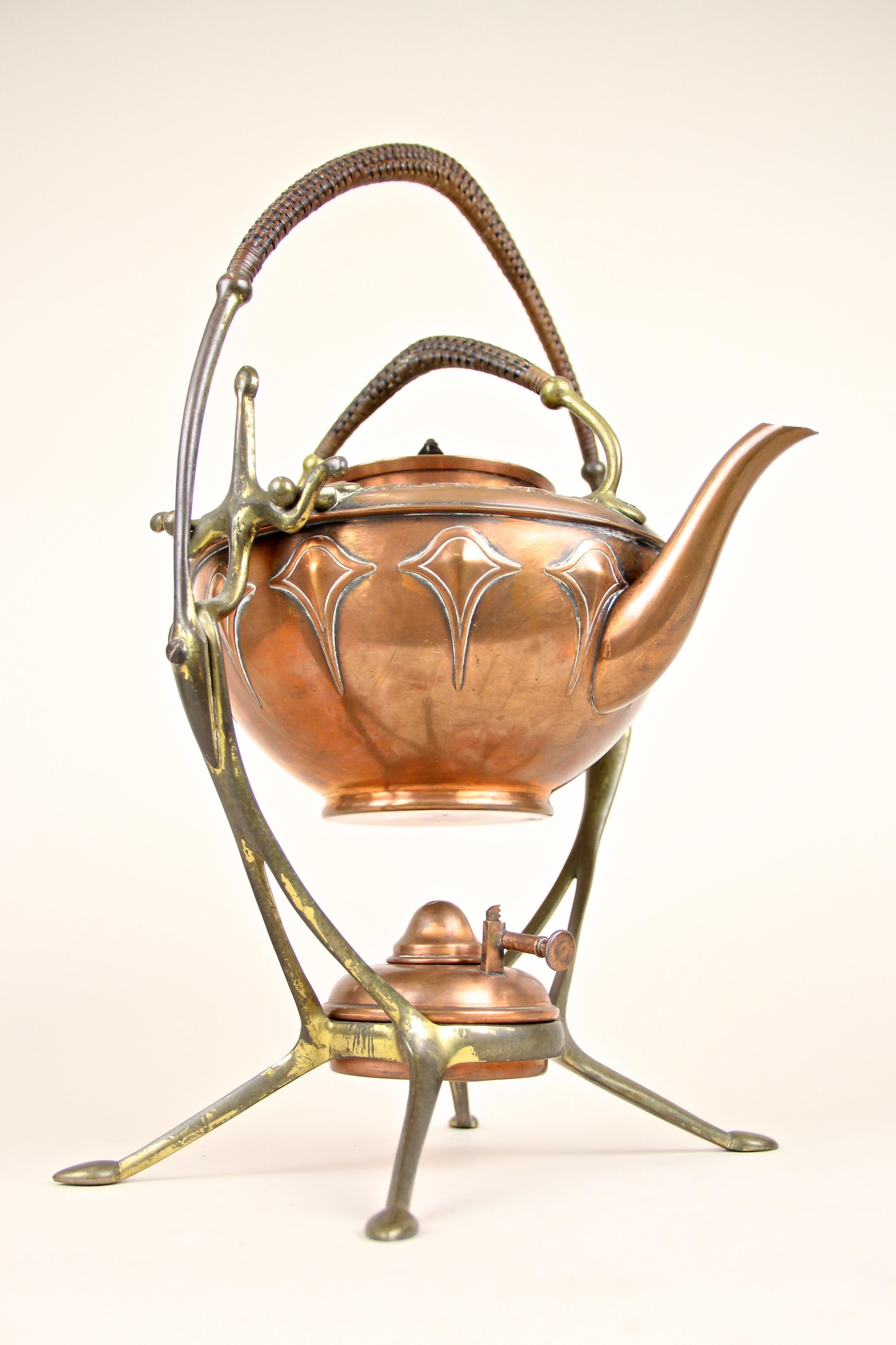 20th Century Art Deco Tea Set by WMF, Copper-Plated, Germany, circa 1920 2