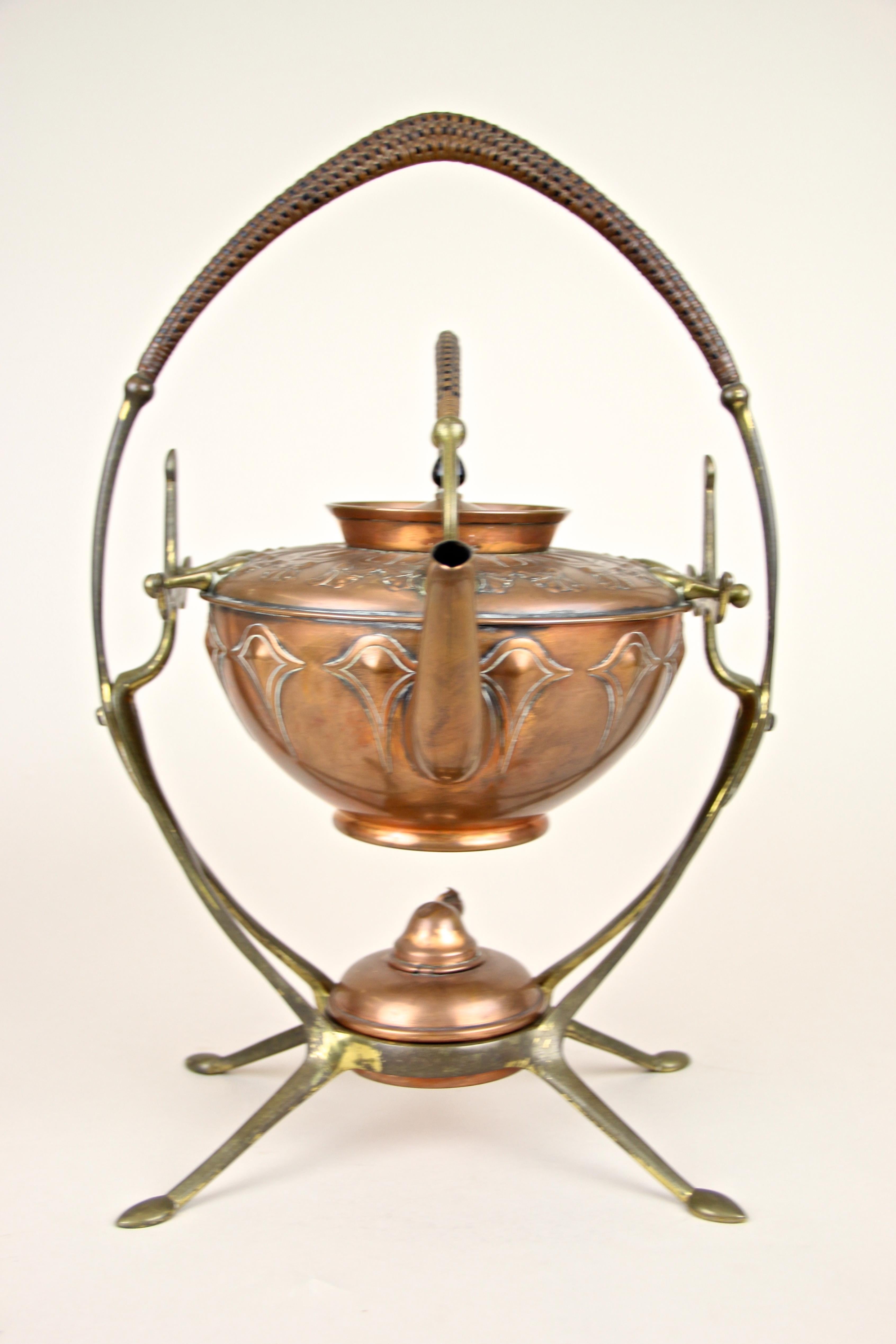 20th Century Art Deco Tea Set by WMF, Copper-Plated, Germany, circa 1920 5