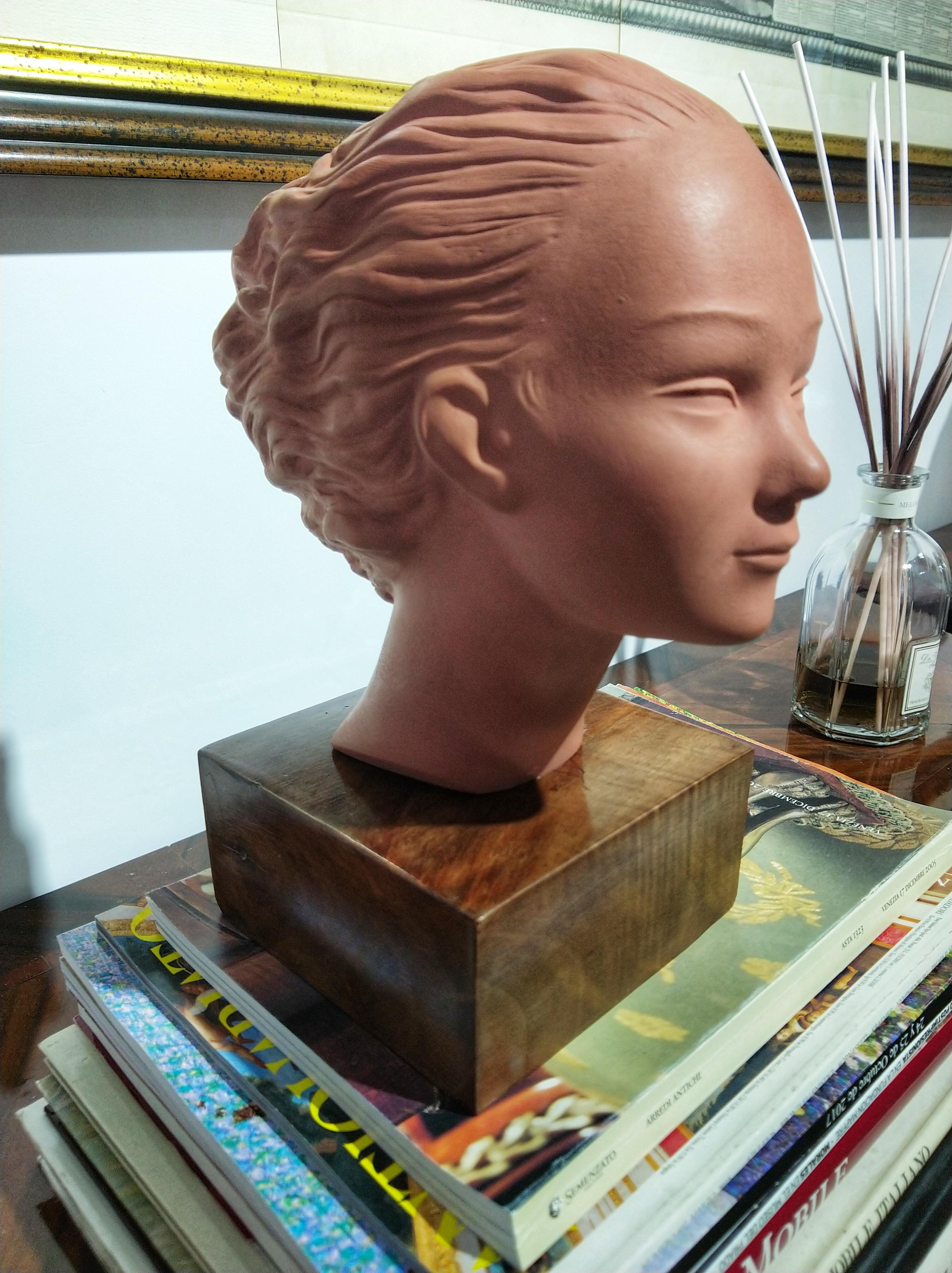 20th Century Art Deco Terracotta Bust 