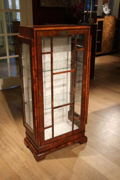 20th Century Art Deco Walnut Display Cabinet