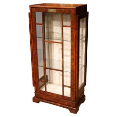 20th Century Art Deco Walnut Display Cabinet