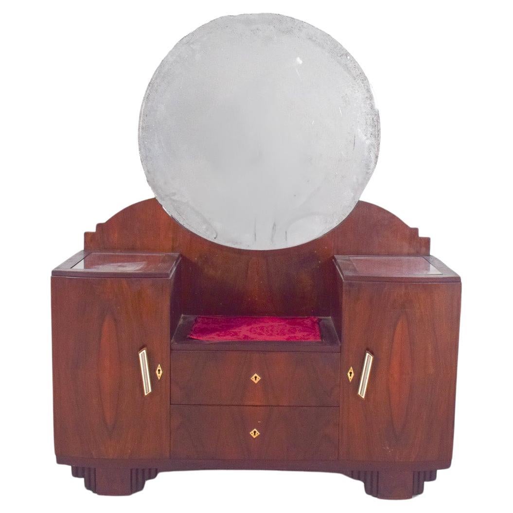 20th Century Art Deco Walnut Dressing Table