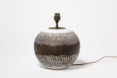 20th century art deco white and black ceramic table lamp by Keramos 1940