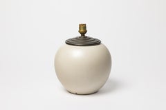 20th century art deco white ceramic table lamp by Keramos 1940 unique piece