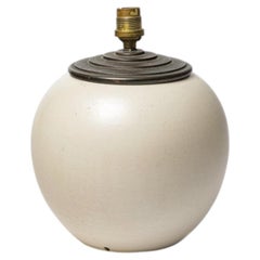 20th century art deco white ceramic table lamp by Keramos 1940 unique piece