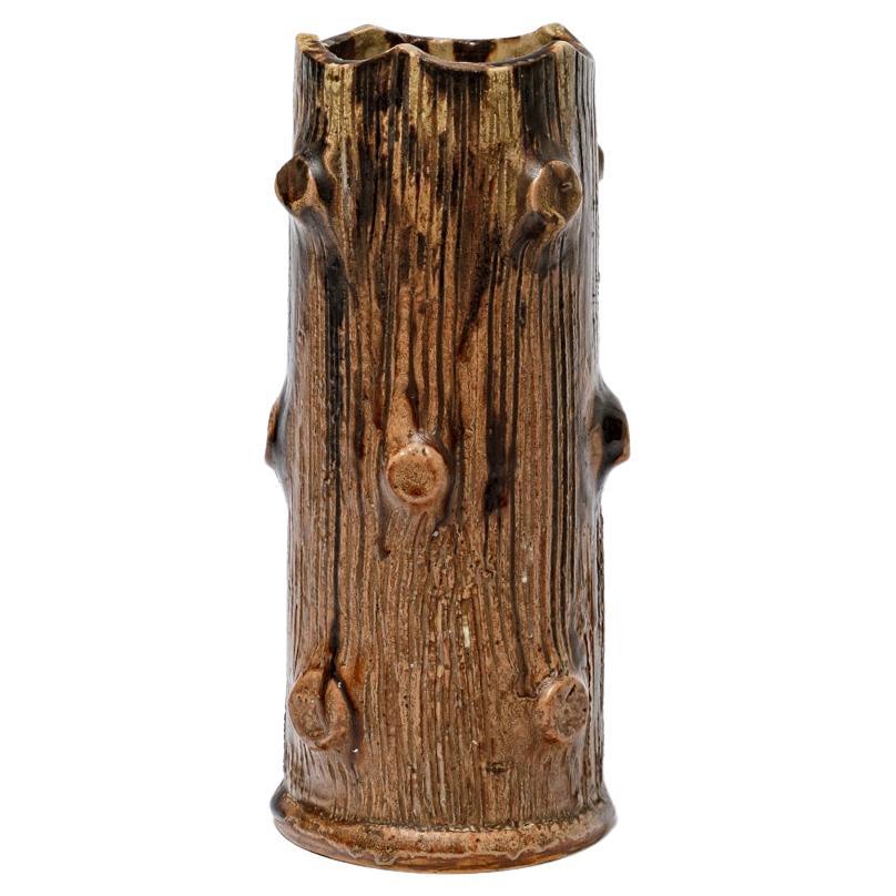Vaso in ceramica imitazione legno art deco del XX secolo di J Talbot La Borne 1940 in vendita