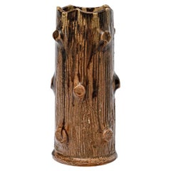 Vase en céramique imitation bois art déco du 20ème siècle par J Talbot La Borne 1940