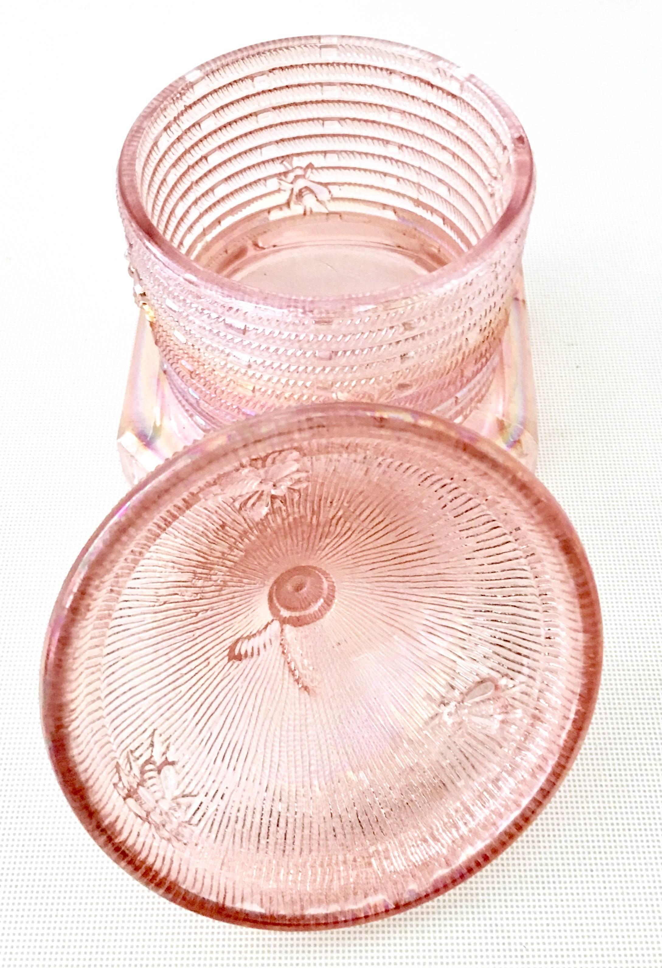 20th Century Art Glass Pink Lidded 