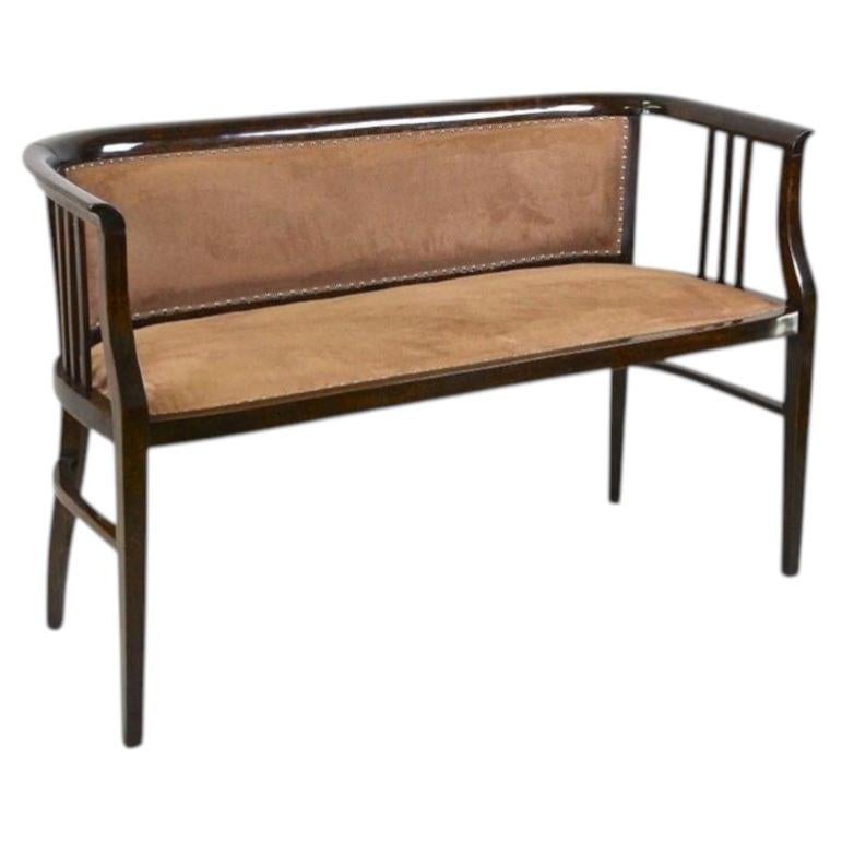 20th Century Art Nouveau Bench - Bentwood, newly upholstered, Austria circa 1910