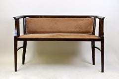 20th Century Art Nouveau Bentwood Bench, Newly Upholstered, Austria, circa 1910