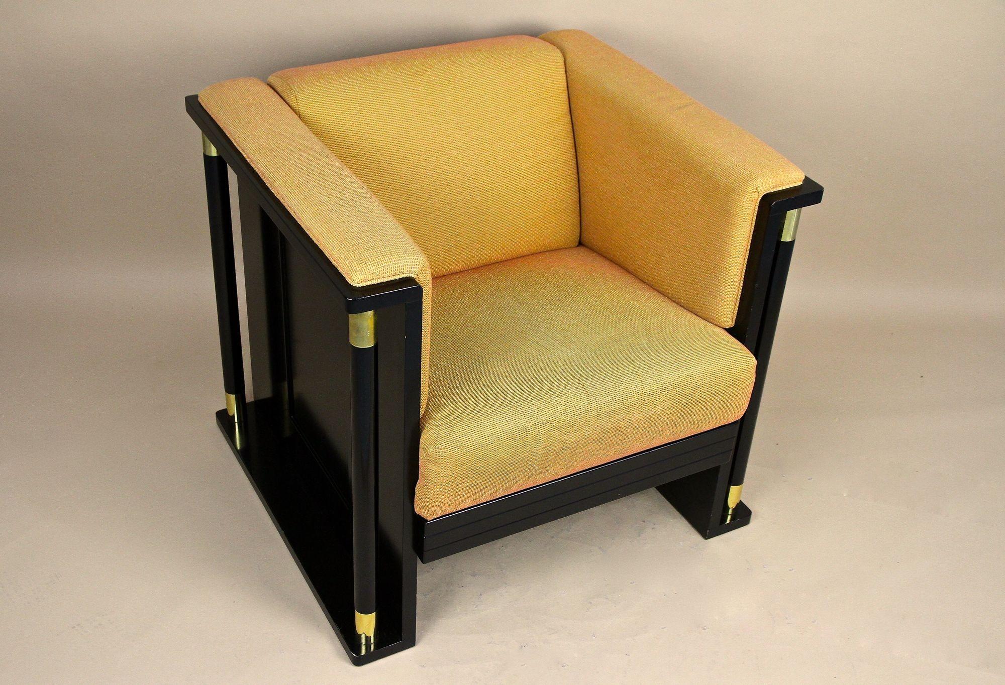 20th Century Art Nouveau Black Armchair, School Of Josef Hoffmann, AT ca. 1910 For Sale 5