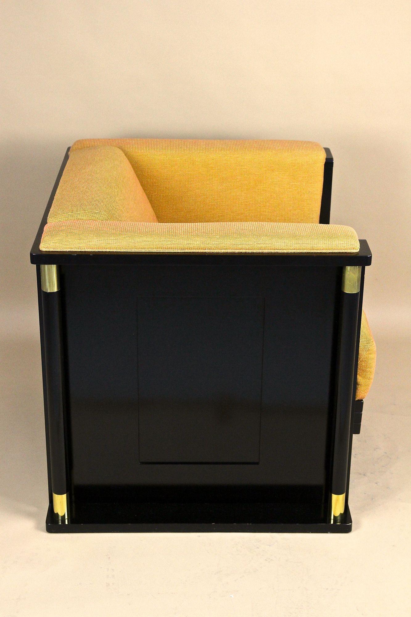 20th Century Art Nouveau Black Armchair, School Of Josef Hoffmann, AT ca. 1910 For Sale 6
