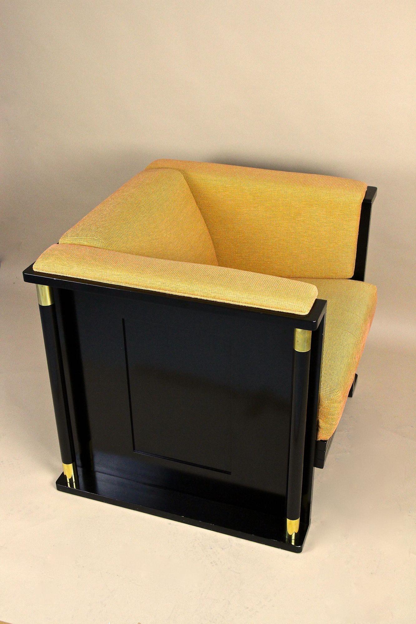 20th Century Art Nouveau Black Armchair, School Of Josef Hoffmann, AT ca. 1910 For Sale 7