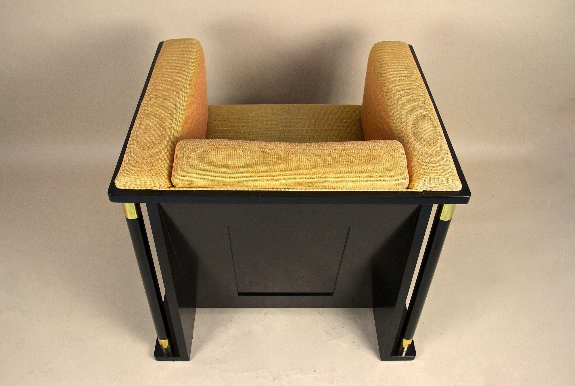20th Century Art Nouveau Black Armchair, School Of Josef Hoffmann, AT ca. 1910 For Sale 9