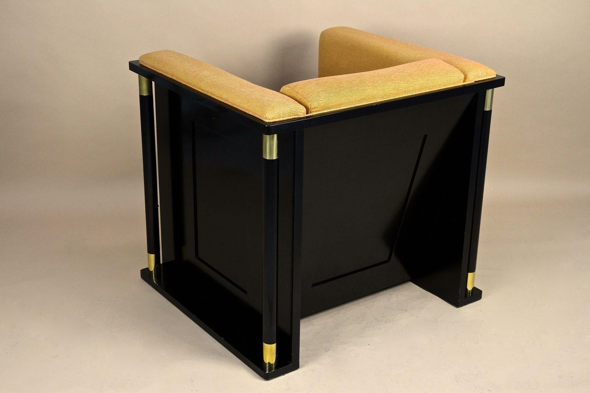 20th Century Art Nouveau Black Armchair, School Of Josef Hoffmann, AT ca. 1910 For Sale 10