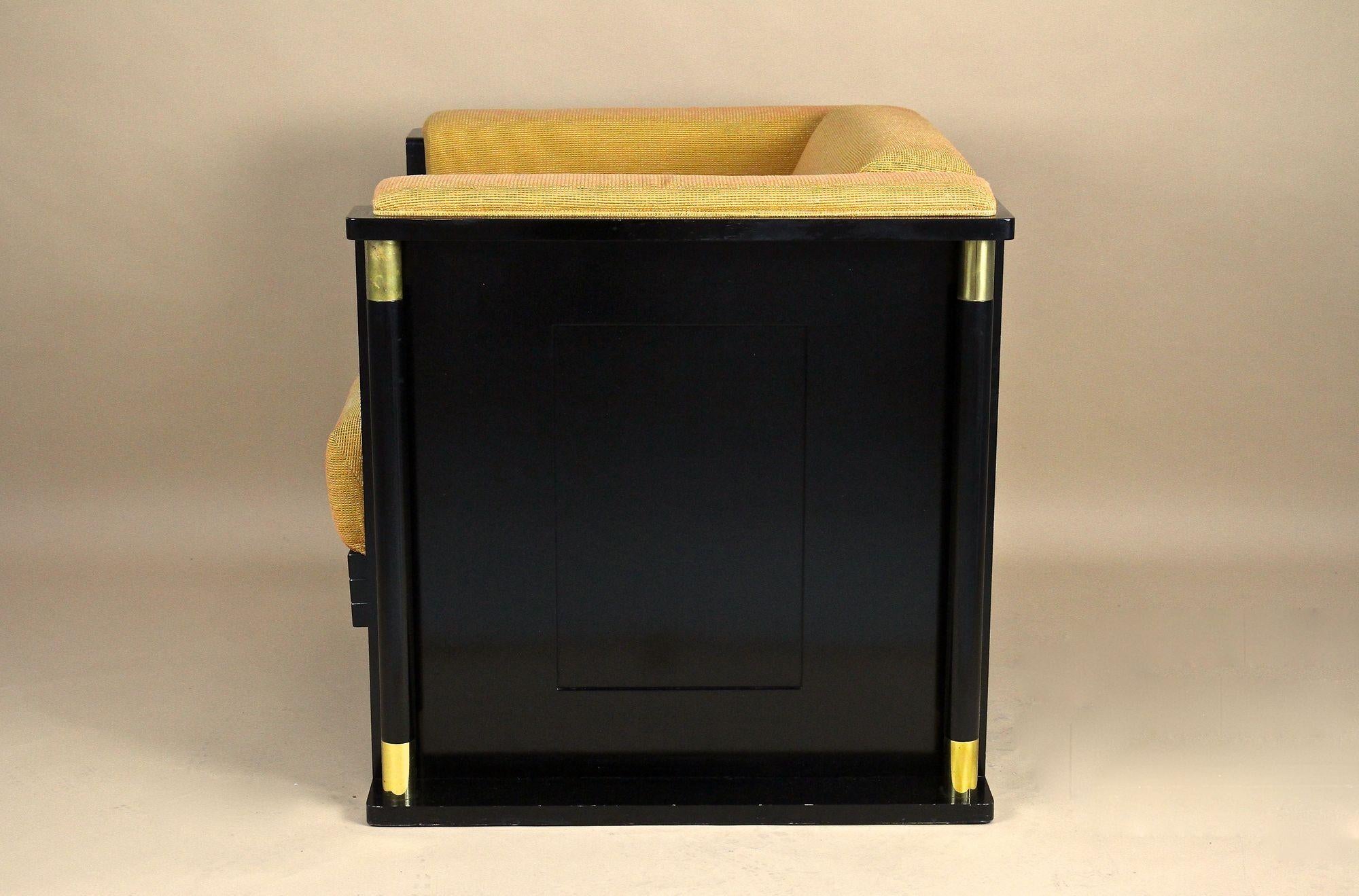 20th Century Art Nouveau Black Armchair, School Of Josef Hoffmann, AT ca. 1910 For Sale 12