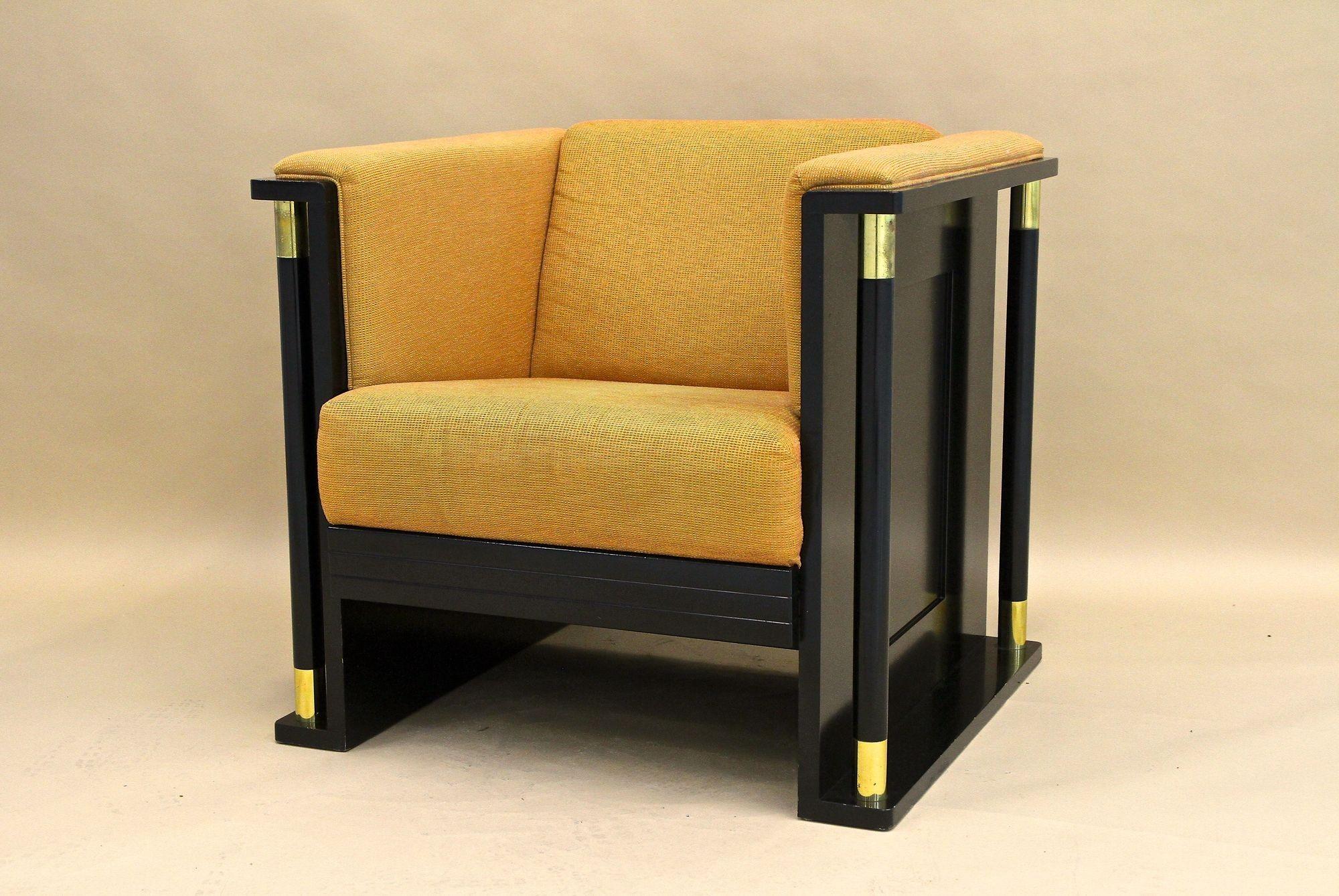20th Century Art Nouveau Black Armchair, School Of Josef Hoffmann, AT ca. 1910 For Sale 15