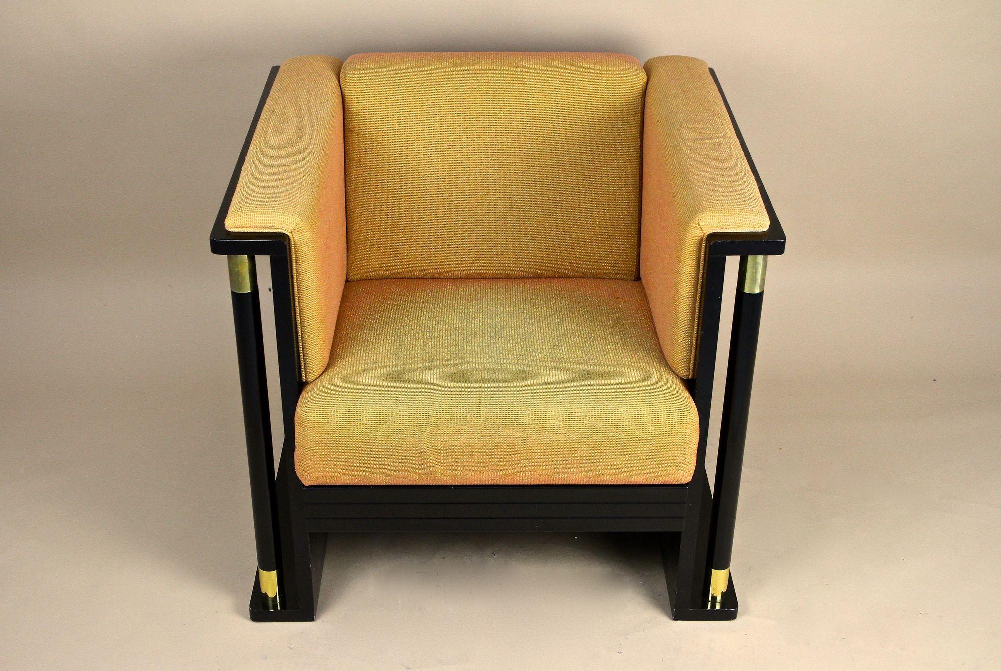 20th Century Art Nouveau Black Armchair, School Of Josef Hoffmann, AT ca. 1910 For Sale 2
