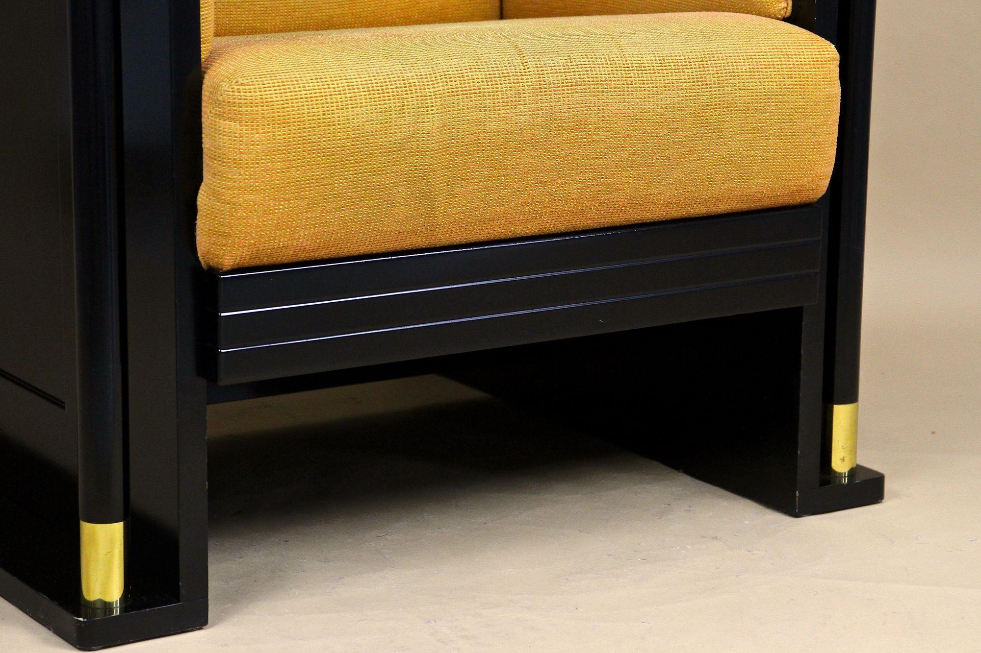 20th Century Art Nouveau Black Armchair, School Of Josef Hoffmann, AT ca. 1910 For Sale 3