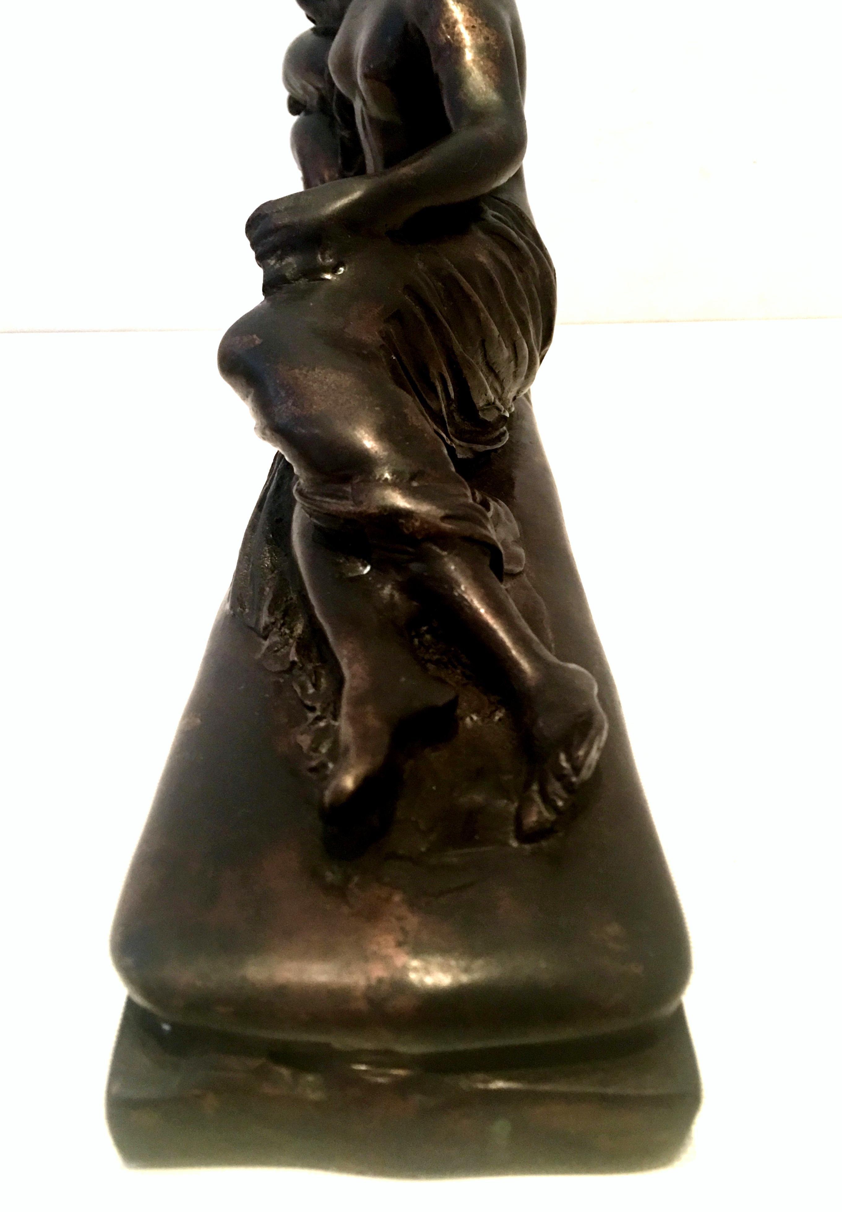 20th Century Art Nouveau Bronze Nude Female Lounging Sculpture In Good Condition For Sale In West Palm Beach, FL