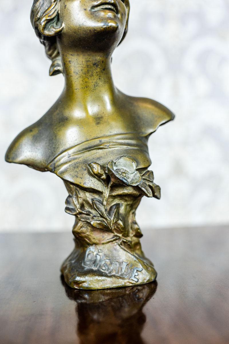 Metal 20th Century Art Nouveau Bust of a Woman