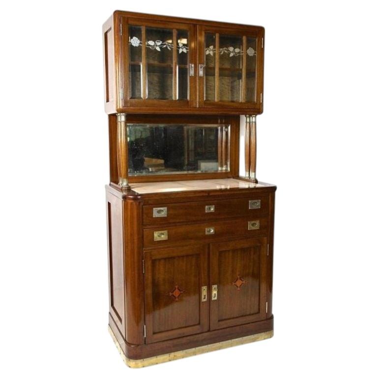 20th Century Art Nouveau Cabinet/ Buffet by H. Bäck, Mahogany, Austria ca. 1910