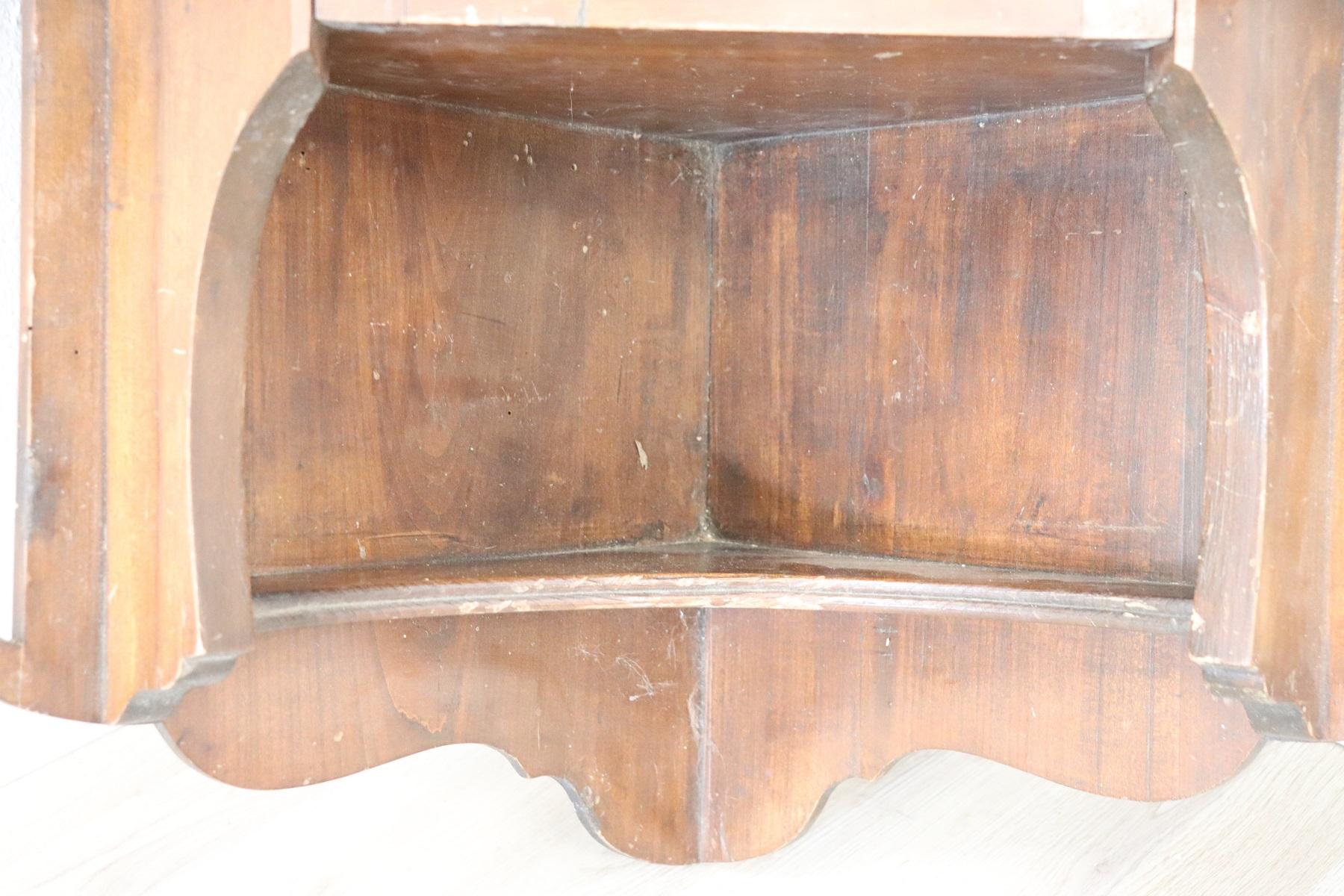 20th Century Art Nouveau Corner Cupboard or Corner Cabinet in Poplar Wood In Good Condition In Casale Monferrato, IT