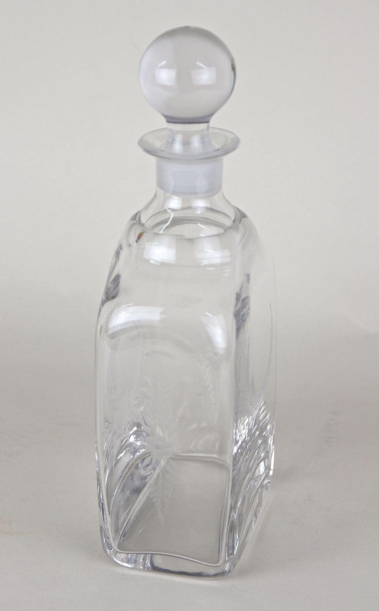 Decanter Art Nouveau del XX secolo / Bottiglia di vetro per liquori, inciso, AT 1915 ca. in vendita 4